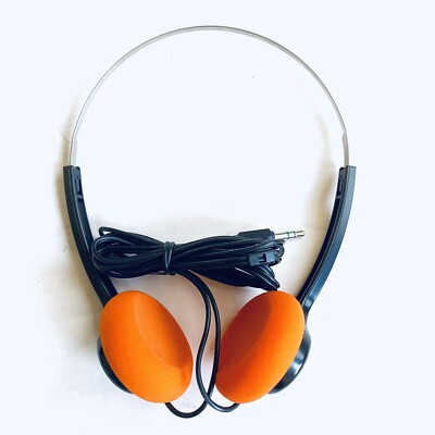 SONY MDR-006 Walkman Lightweight Headphones w/Orange Pads
