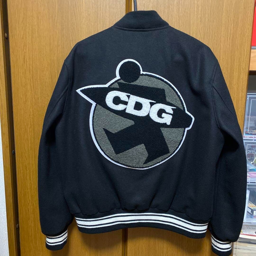 Stussy CDG collaboration varsity jacket embroidered fashion outer