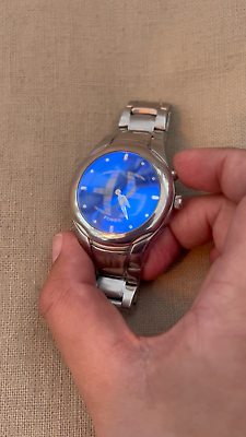 Rare y2k 00s FOSSIL Big Tic JR-8096 Blue Quartz Animated Watch