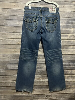 Vintage True Religion World Tour Billy Giant Big T Jeans Size 34
