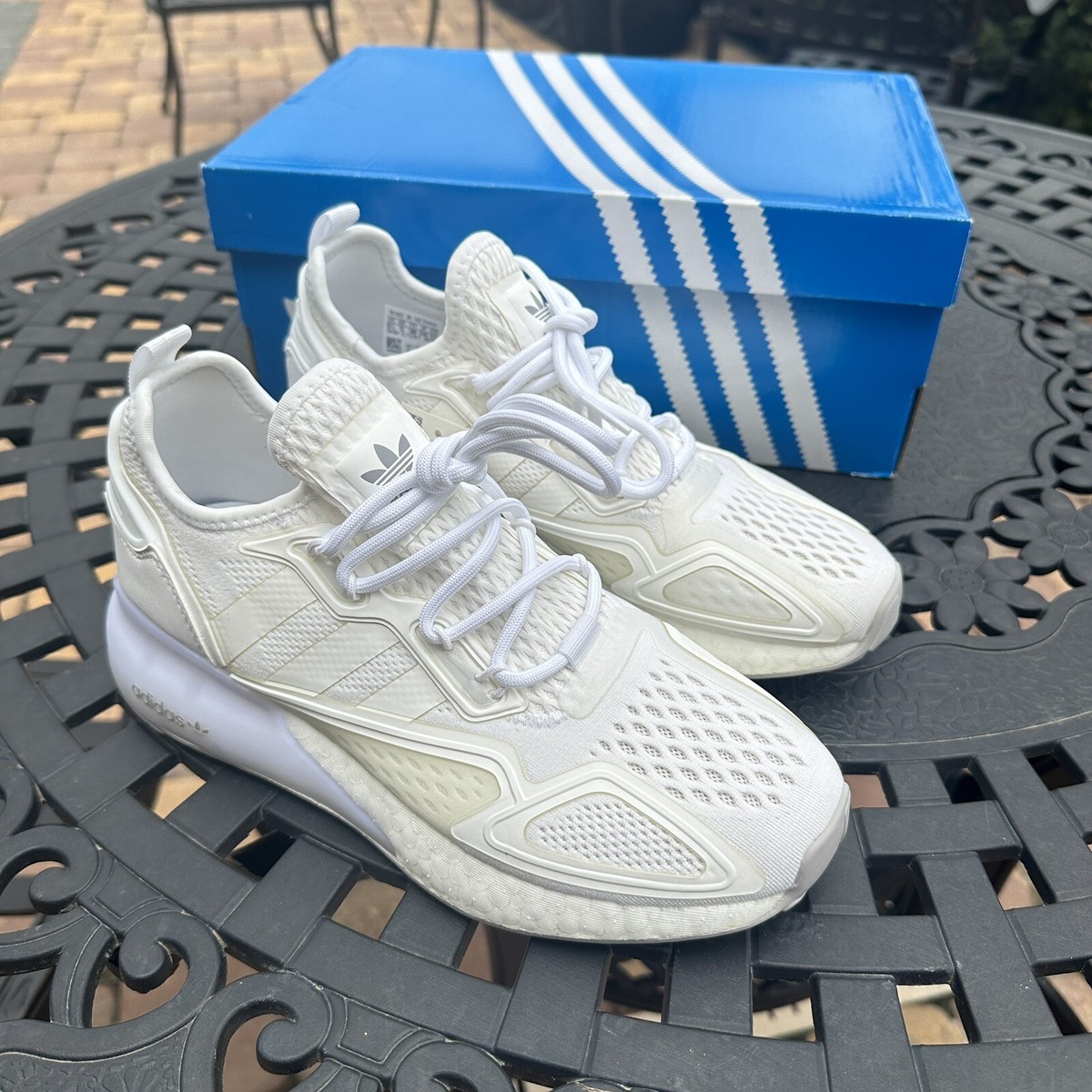 Adidas ZX 2K Boost J Cloud White Big Kid's Athletic Shoes FW1910