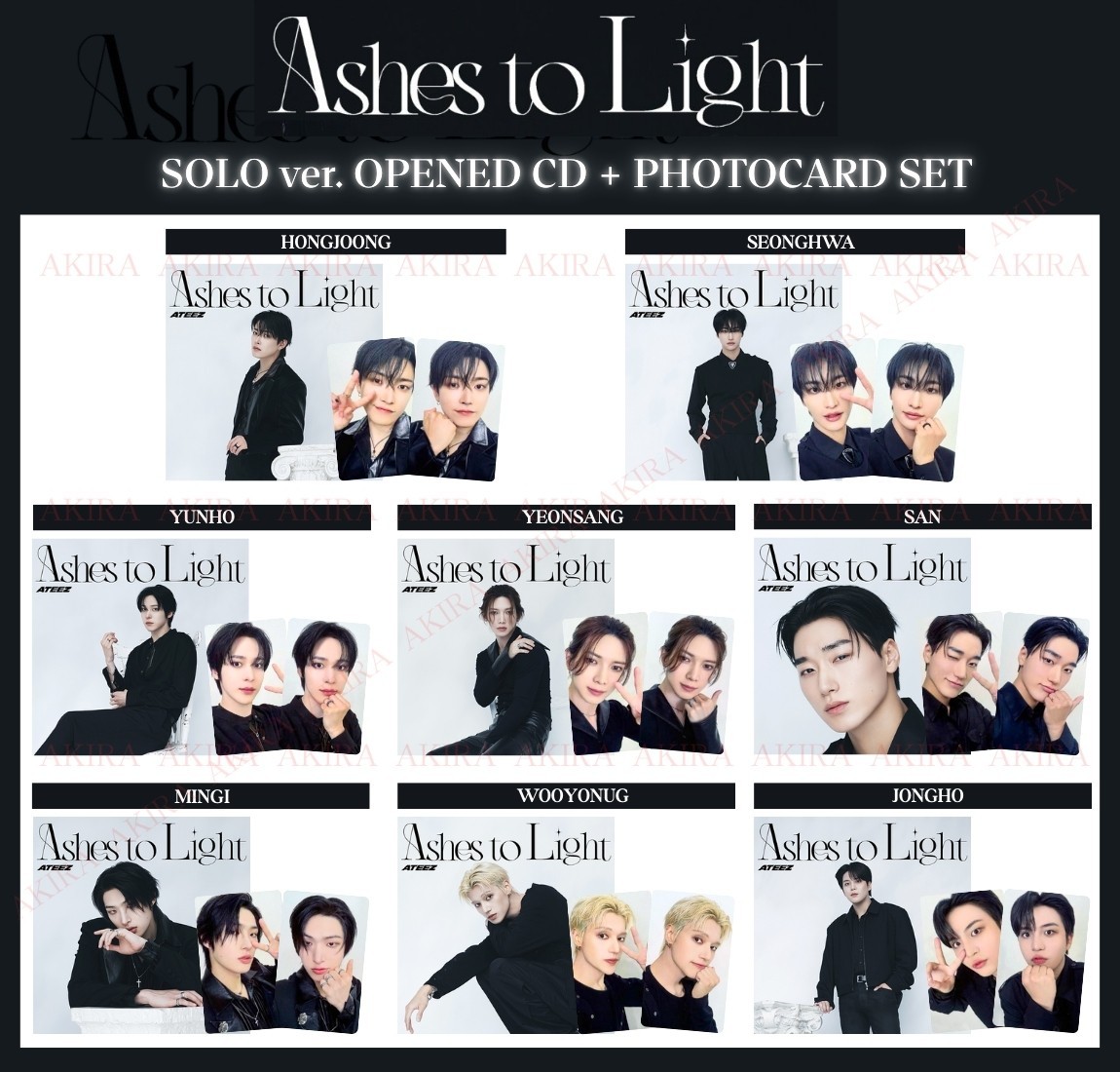 PSL ATEEZ JAPAN 2nd FULL ALBUM Ashes to Light SOLO ver OPENED CD +