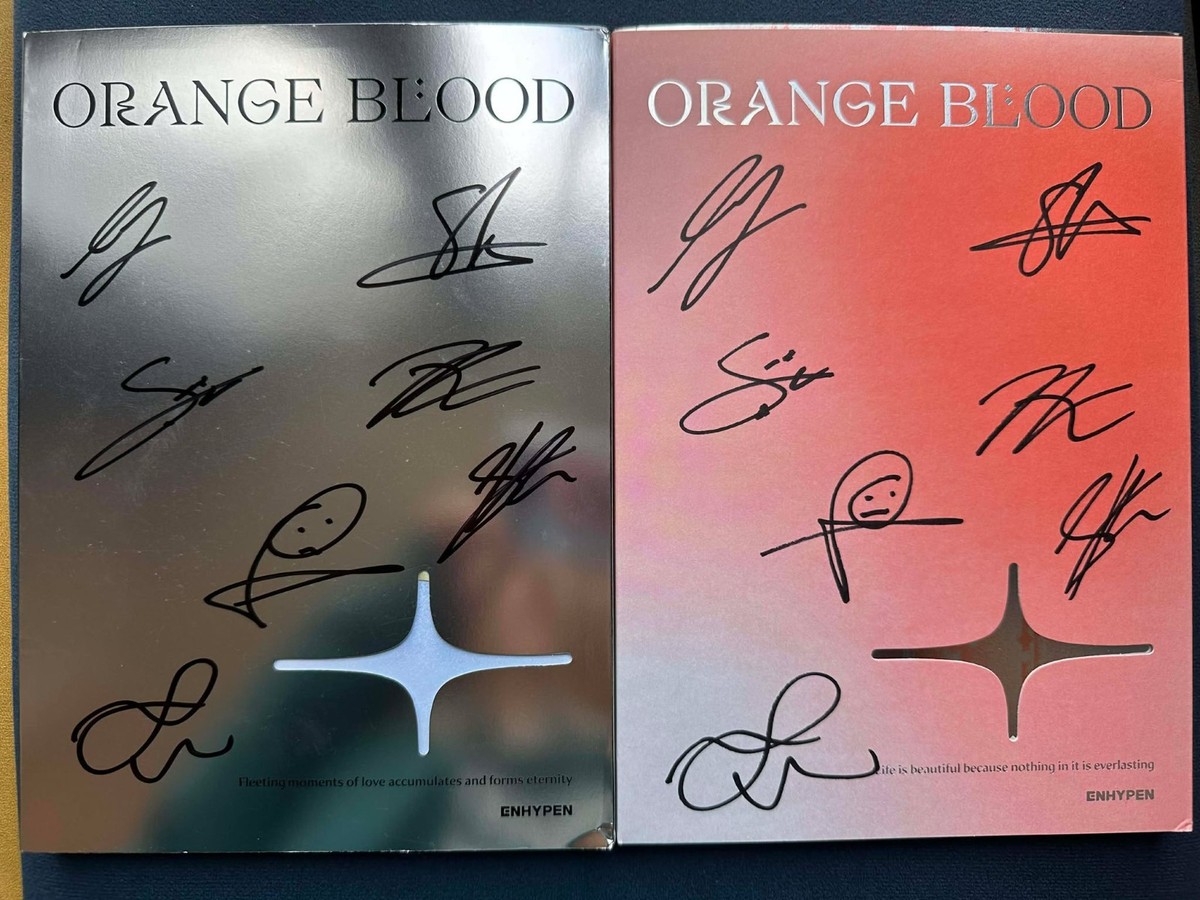 ENHYPEN OFFICIAL AUTOGRAPH SIGNED ALBUM ORANGE BLOOD | eBay