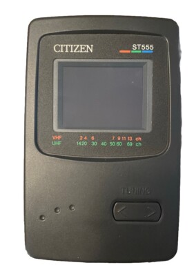 Vtg Citizen ST555 Black Pocket Color LCD TV 2.2