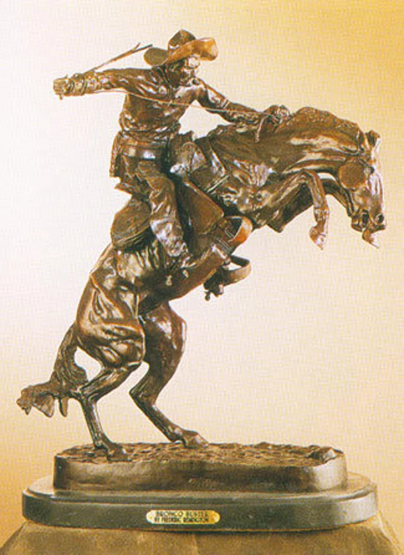 Bronco Buster Regular Bronze Sculpture by Frederic Remington by FR