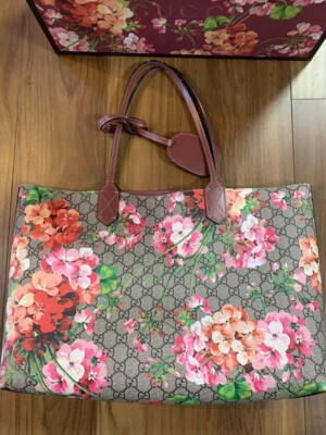 Gucci Tote Bag Floral Reversible Blooms Flower Multicolor for