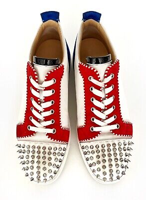 Pre-owned Christian Louboutin Louis Junior Spikes sneakers, red