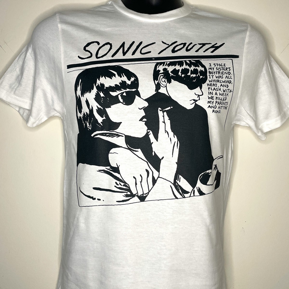 Sonic Youth band t-shirt indie rock - vintage 90s retro music- goo