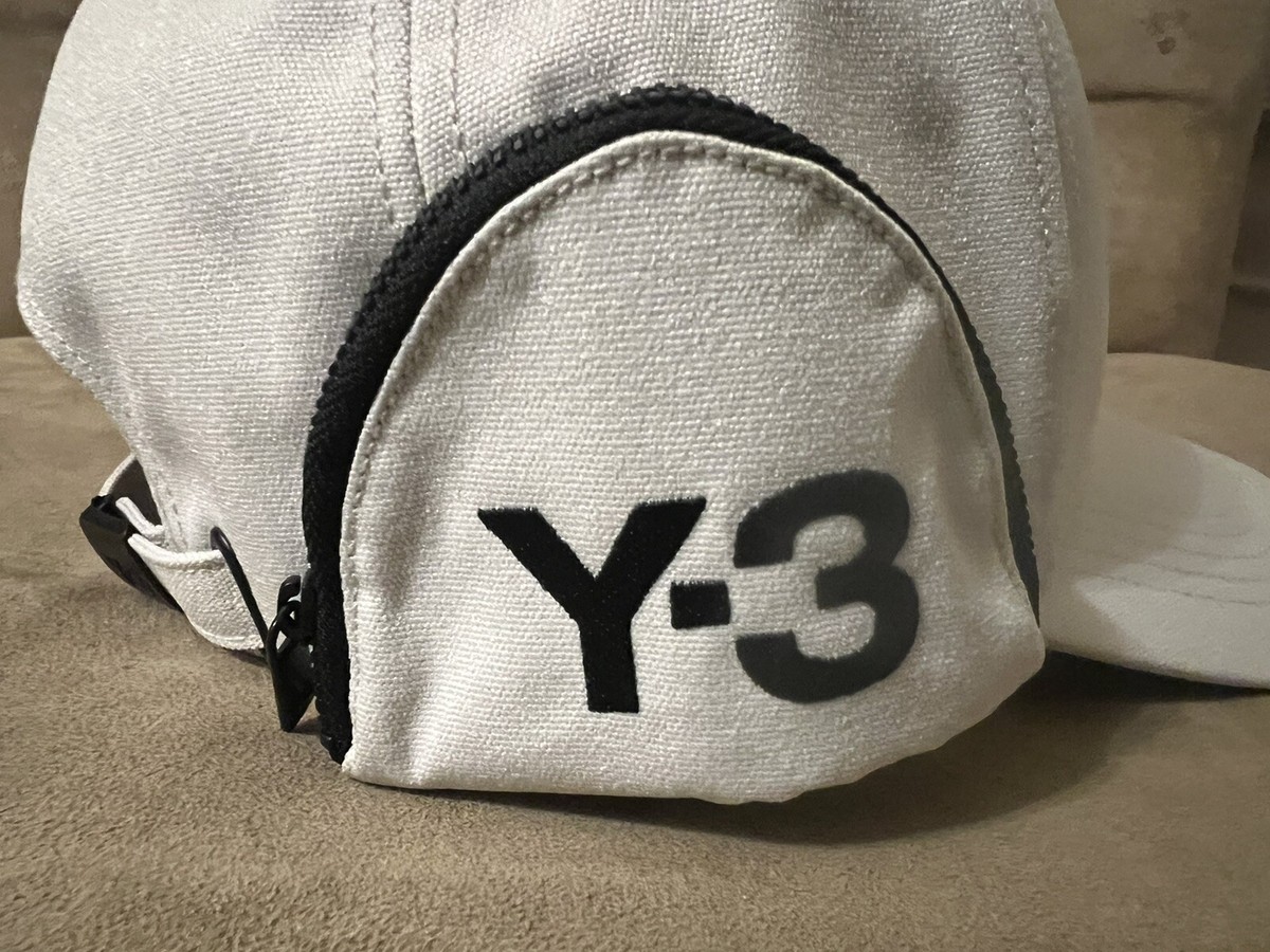 Y-3 ADIDAS YOHJO YAMAMOTO OFF WHITE TALC ZIP POCKETS CAP HAT