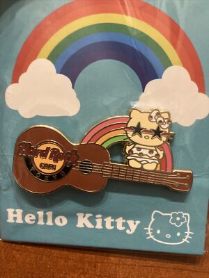 Hard Rock cafe Japan Hello Kitty pin 2023 Tokyo Guitar Rainbow | eBay