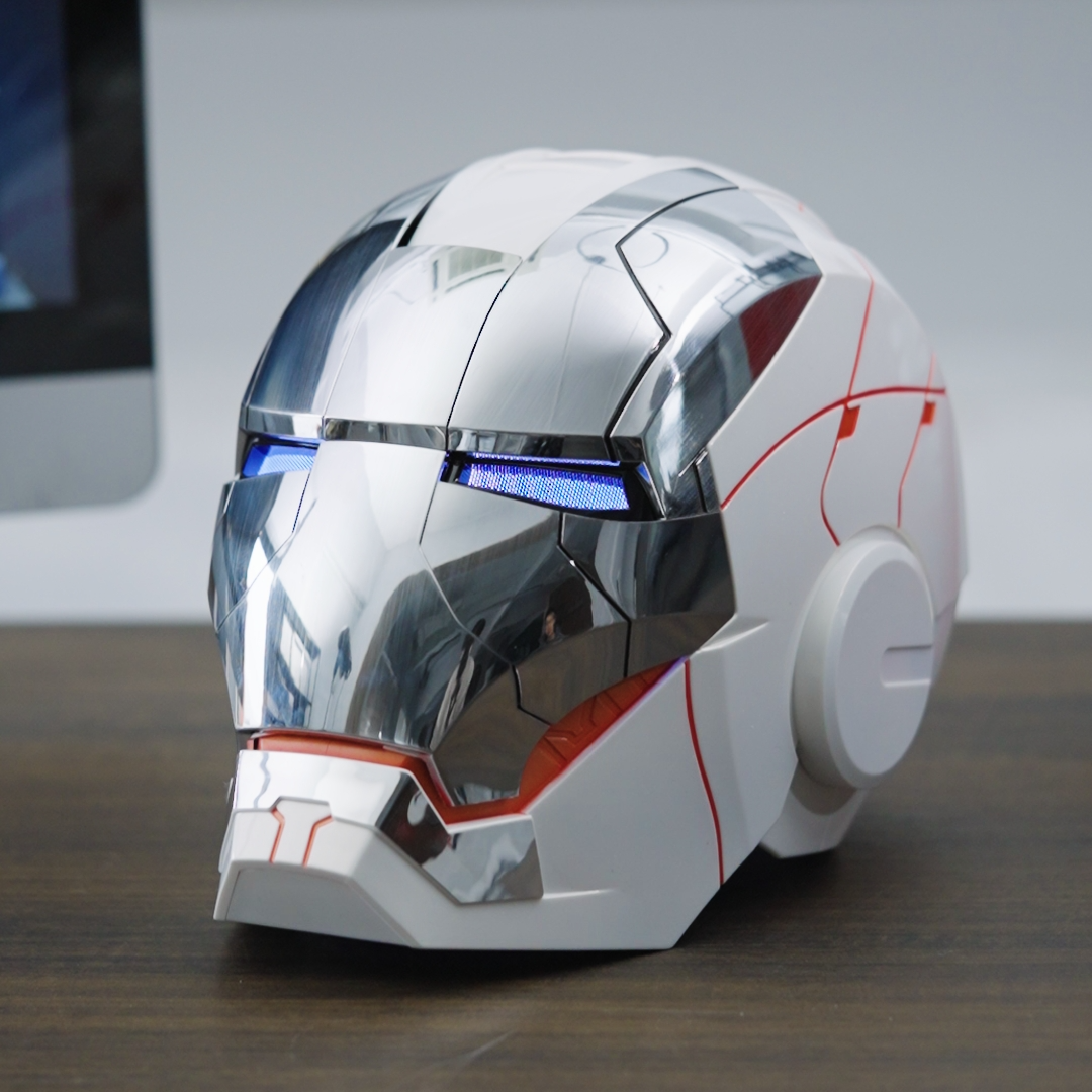 NEW AutoKing Iron Man MK5 Helmet Mask White Silver Plating | eBay