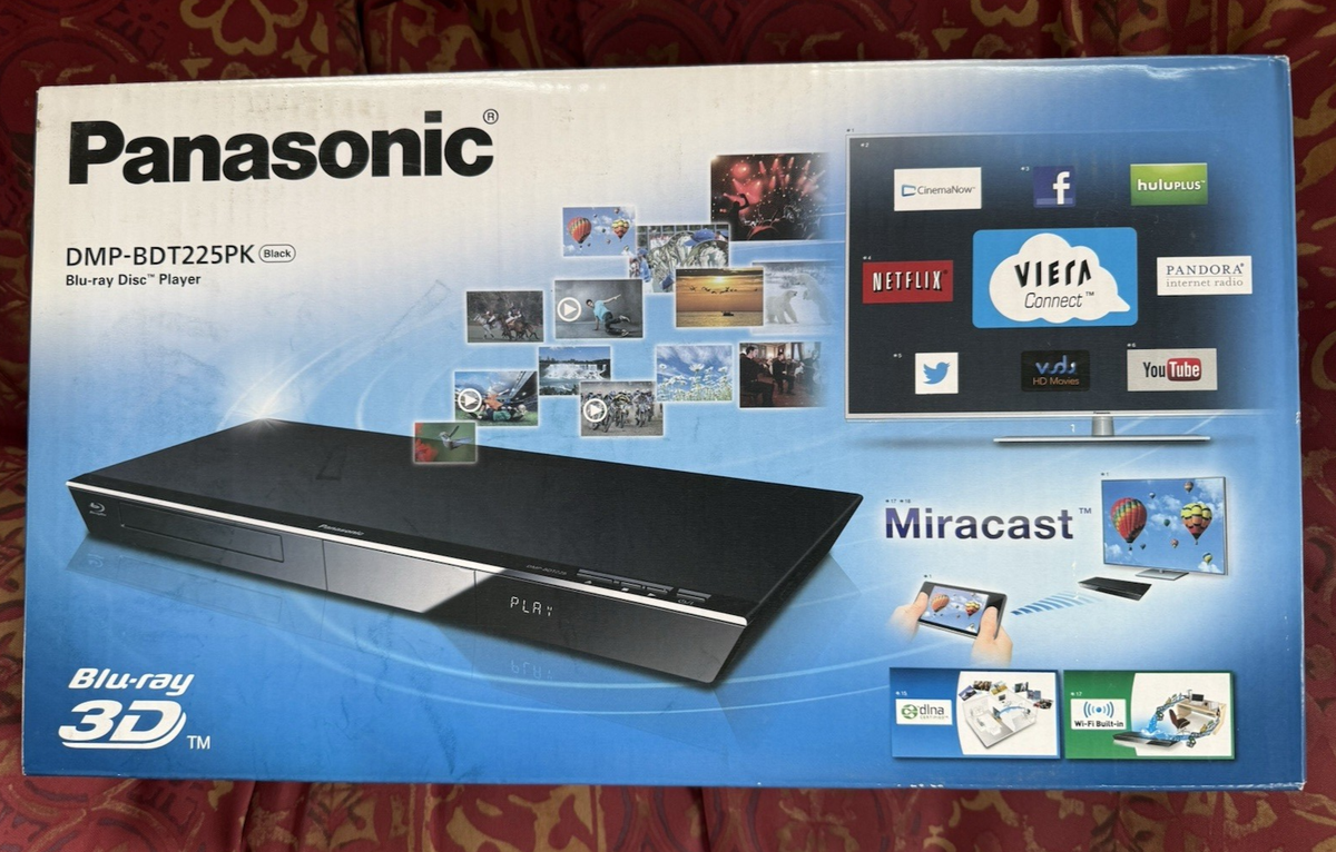 Panasonic DMP-BDT225 PK 3D Blu-Ray DVD Video Player New never