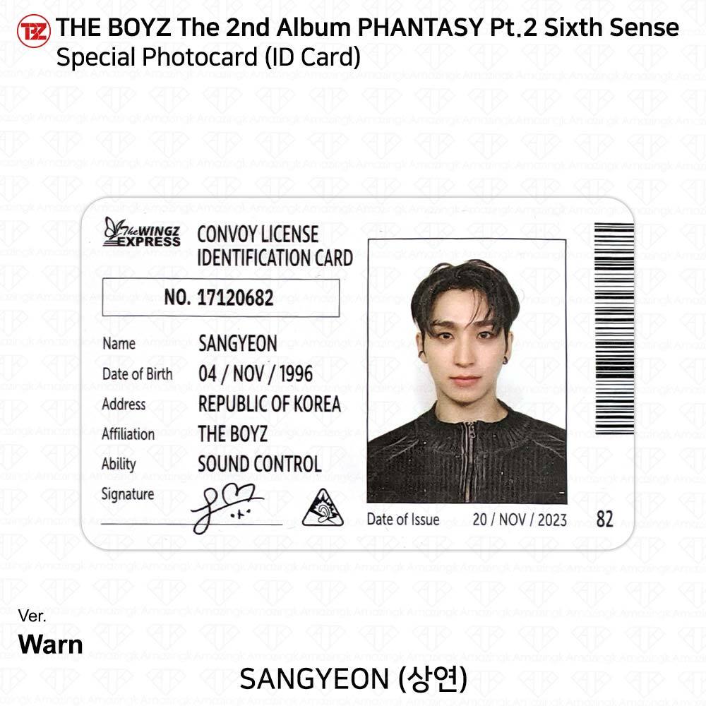 The Boyz Phantasy Pt.2 Sixth Sense Sangyeon Photocard Post Card