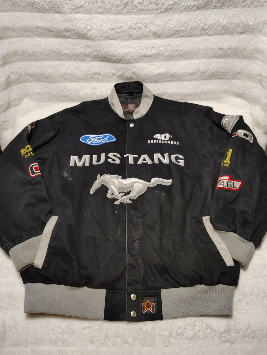 JH Design Ford Mustang 40th Anniversary Embroidered Jacket Black