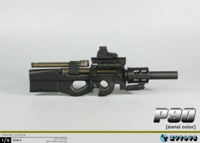 ZYTOYS 1/6 ZY2011A 11cm Black P90 Gun Weapon Model Fit 12