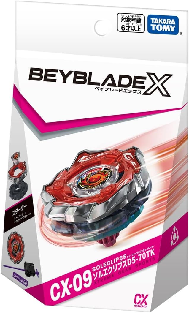 Takara Tomy Beyblade X CX-09 Starter reversible SolEclipse D5-70TK