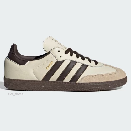 Adidas Samba OG Shoes Cream White/Brown - JR2660 Expeditedship | eBay