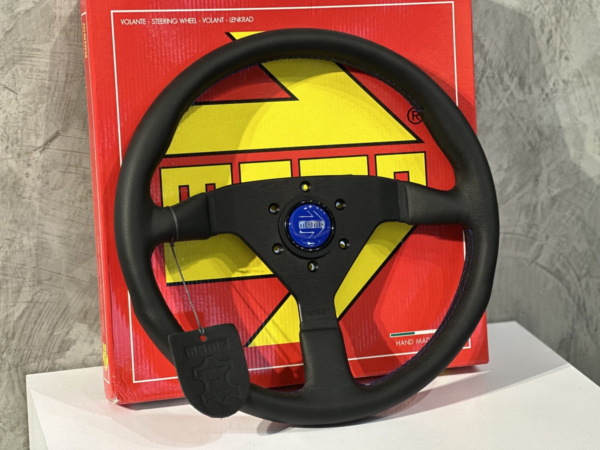 Genuine New MOMO ITALY STEERING MONTECARLO 350mm Blue Logo | eBay