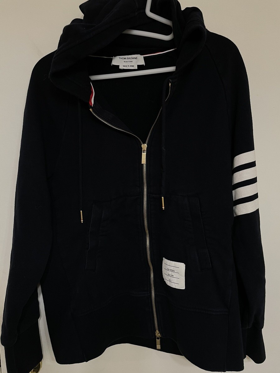 THOM BROWNE Engineered 4 Bar Zip Hoodie Size 2 | eBay