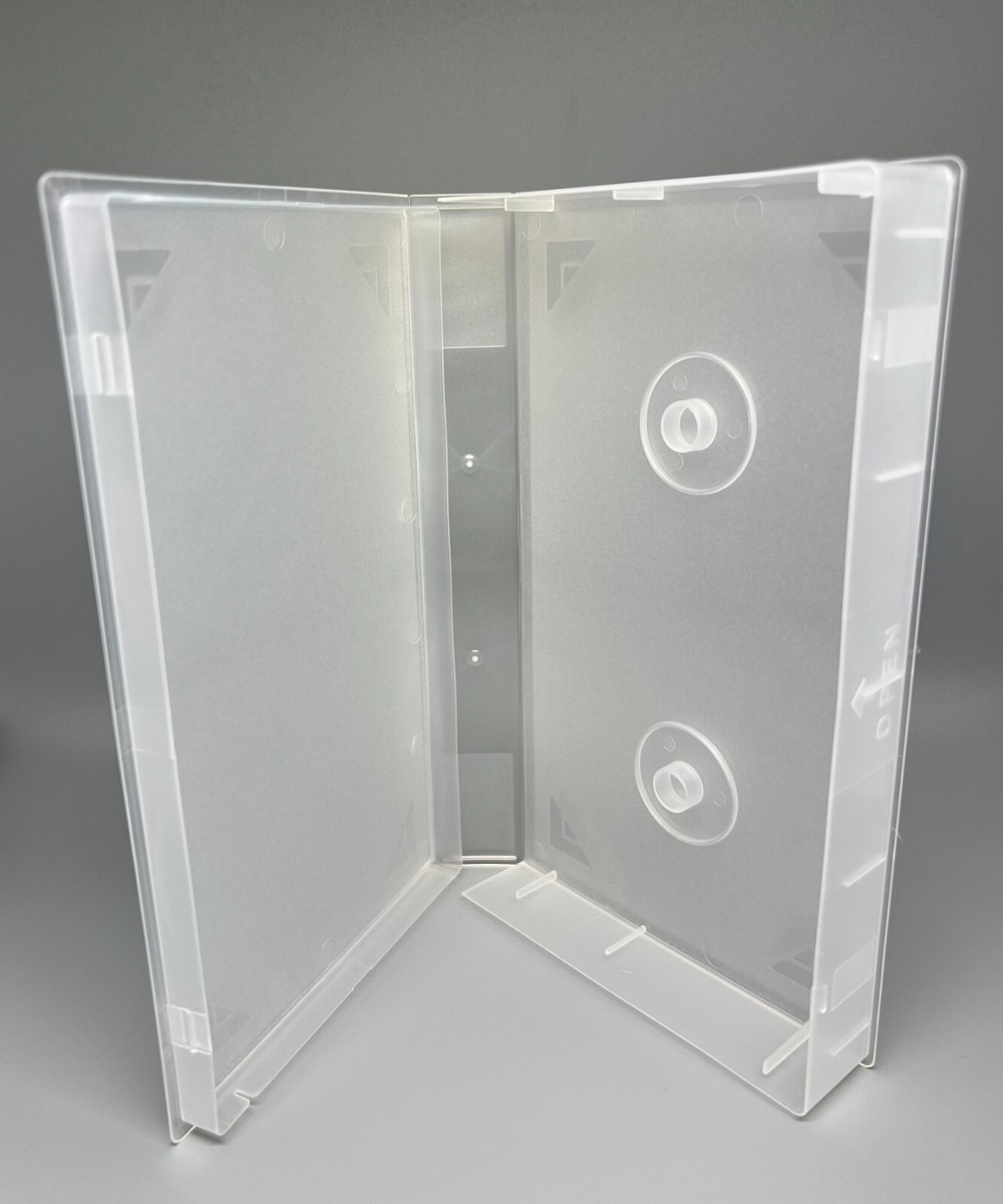 2 PCS CLEAR VHS CASE VIDEO BOX LIBRARY CASE WITH HUB, FULL SLEEVE
