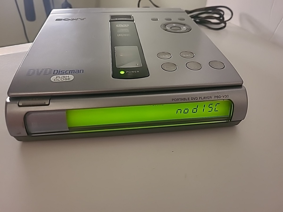 Rare Sony DVD Discman PBD-V30 Portable DVD CD Player w/ Cords