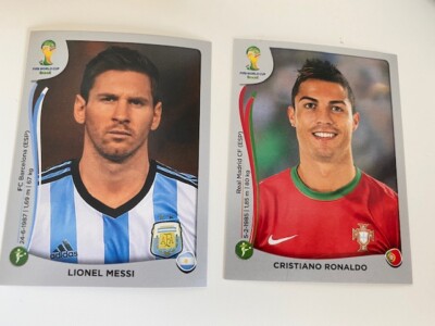 FIFA Panini RONALDO and MESSI Sticker CR 7 MESSI WORLD CUP 2014
