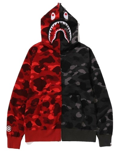 BAPE 2008 Aoyama city camo Shark full zip Hoodie A Bathing Ape