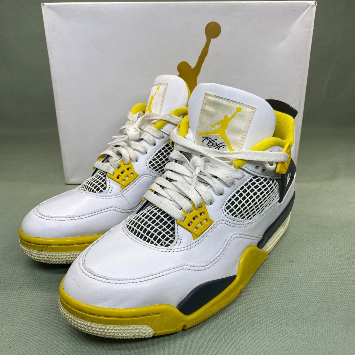 Wmns Air Jordan 4 Retro Vivid Sulfur US Size 11W AQ9129-101 Mens