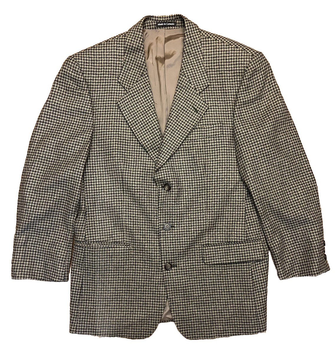 Vintage Yves Saint Laurent Men's Houndstooth Blazer Jacket Brown