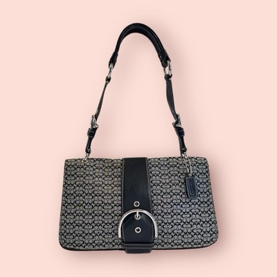 COACH Y2K Vintage Soho Mini Jacquard Logo Buckle Shoulder Bag