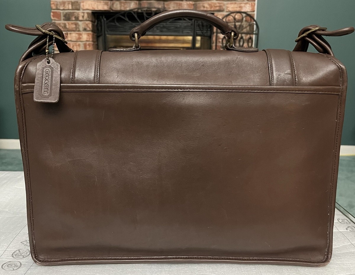 Coach Briefcase Brown Leather business Laptop bag VINTAGE - VERY