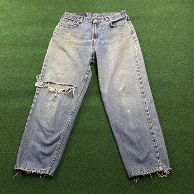 Vintage Levis 560 Jeans Mens 32 Blue Denim 90S Distressed FITS