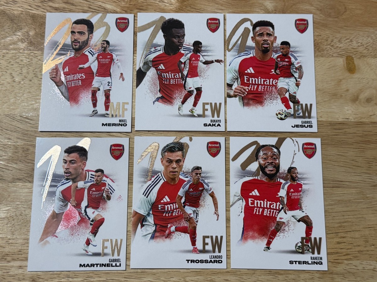 2024-25 Futera Club FX Arsenal Complete Set Portrait 1-40 and