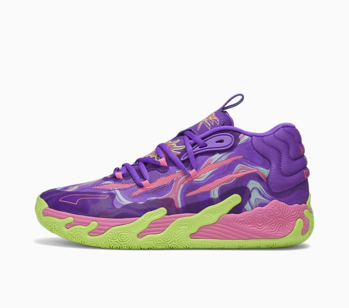 Puma Lamelo Ball MB.03 Toxic MB 03 Purple Glimmer Green Geck Pink