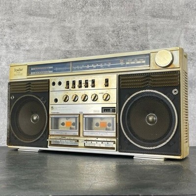 TOSHIBA RT-S83 BomBeat Boombox Vintage AM/FM Dual Cassette 4-Way