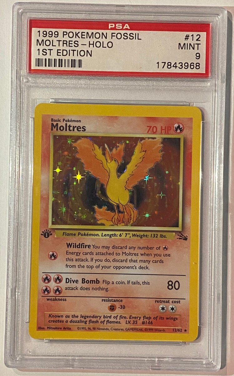 Moltres 12/62 Fossil PSA 9 1st Edition Holo Pokemon Card | eBay