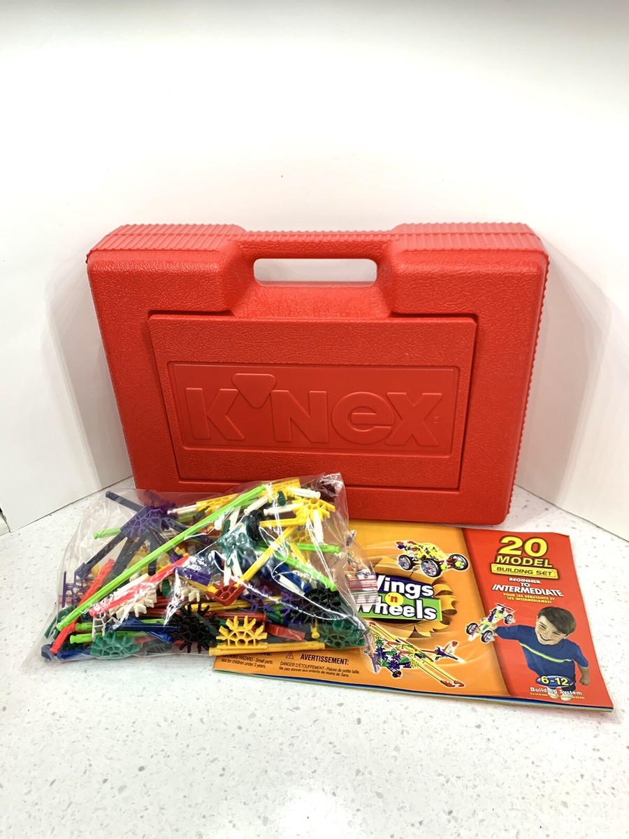 K'NEX Kinex Red Box Hard Carrying Carry Case 90's filled with Knex