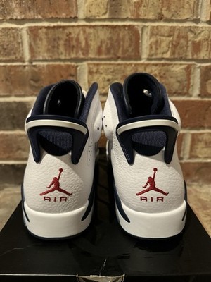New 10 Nike Air Jordan 6 VI Retro Olympic White Navy Blue CT8529