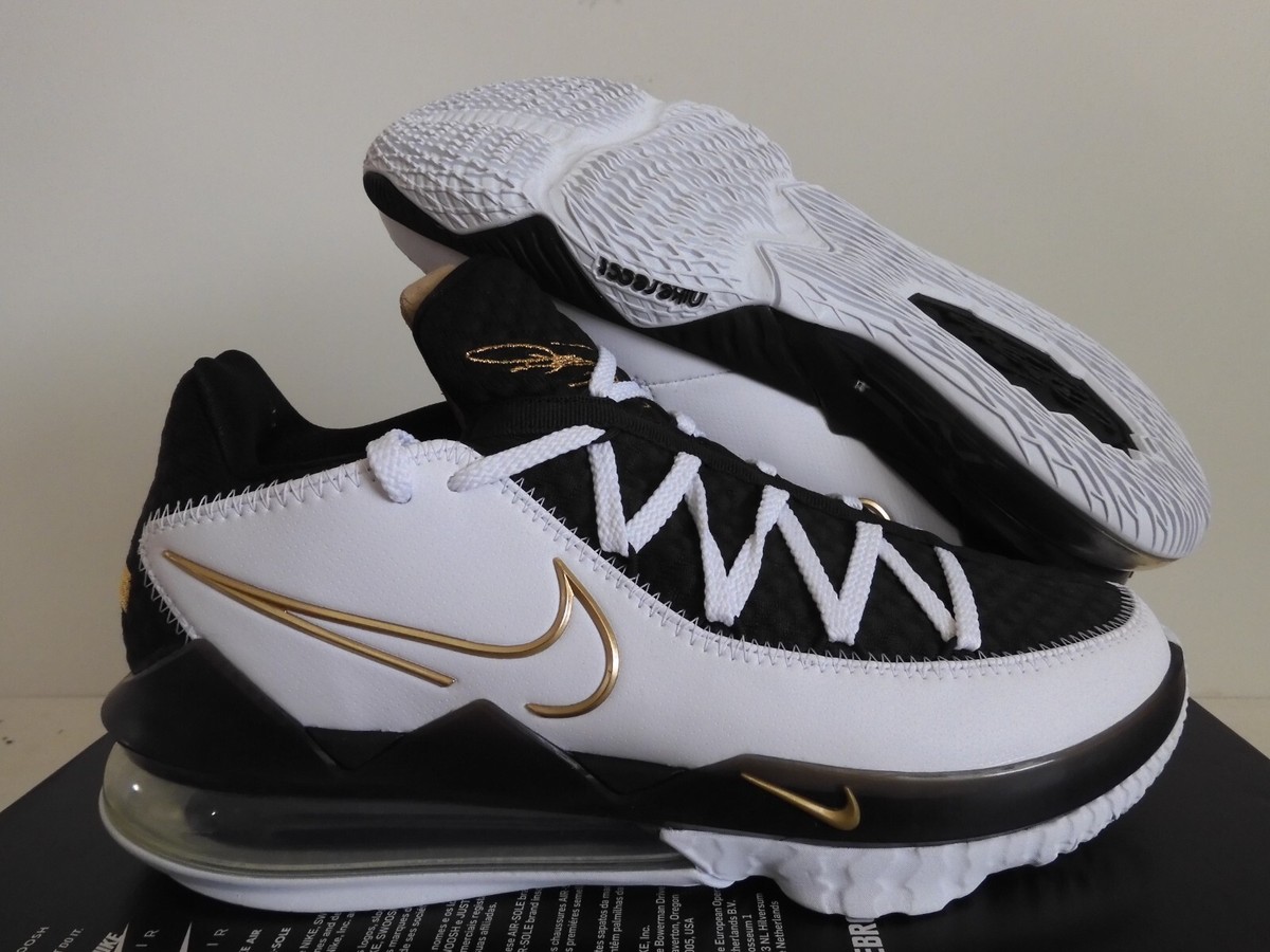 NIKE LEBRON XVII 17 LOW EP WHITE-METALLIC GOLD-BLACK SZ 9.5