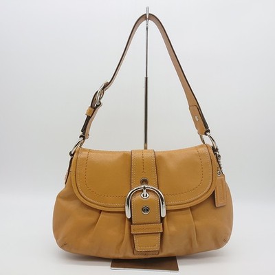 COACH Soho Shoulder Bag Yellow D1068-F15204 Flap Hobo Bag Leather