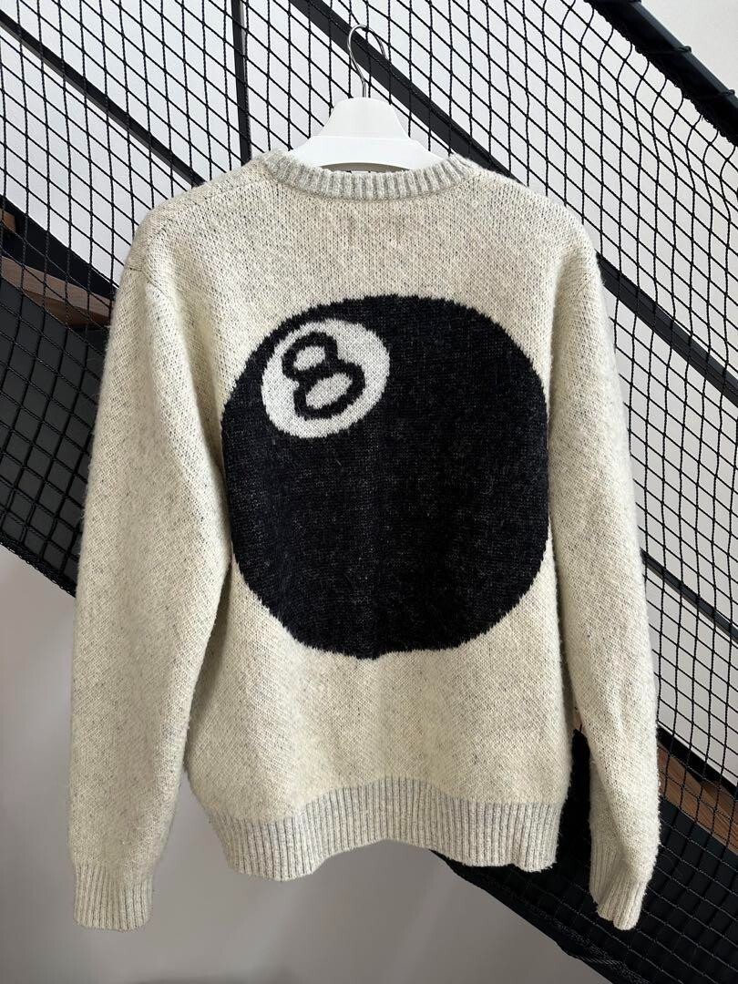 STUSSY 8 Ball Heavy Brushed Mohair Sweater White Size XL Men | eBay