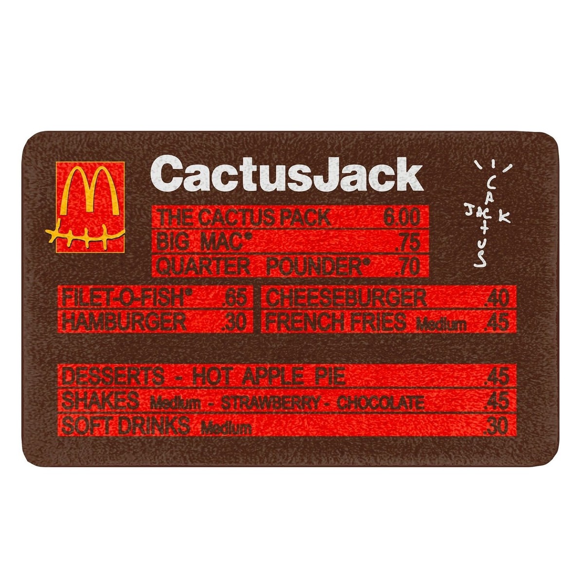 Travis Scott X Mcdonald's Cactus Jack Menu Rug | eBay