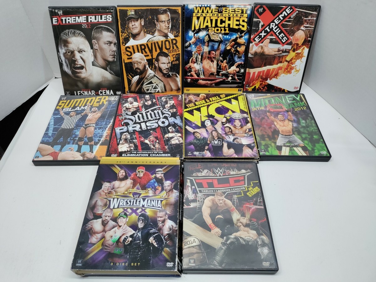WWE Wrestling DVD Lot of 10 (18 Total Discs) Discs Very Good Shape