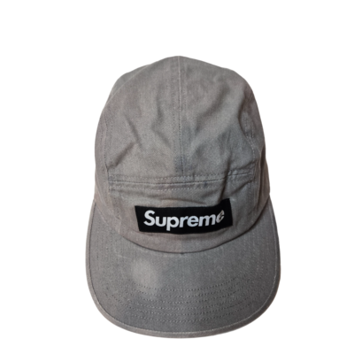 Supreme Gray Twill Nylon Strap Plastic Buckle Breathable 5 Panel