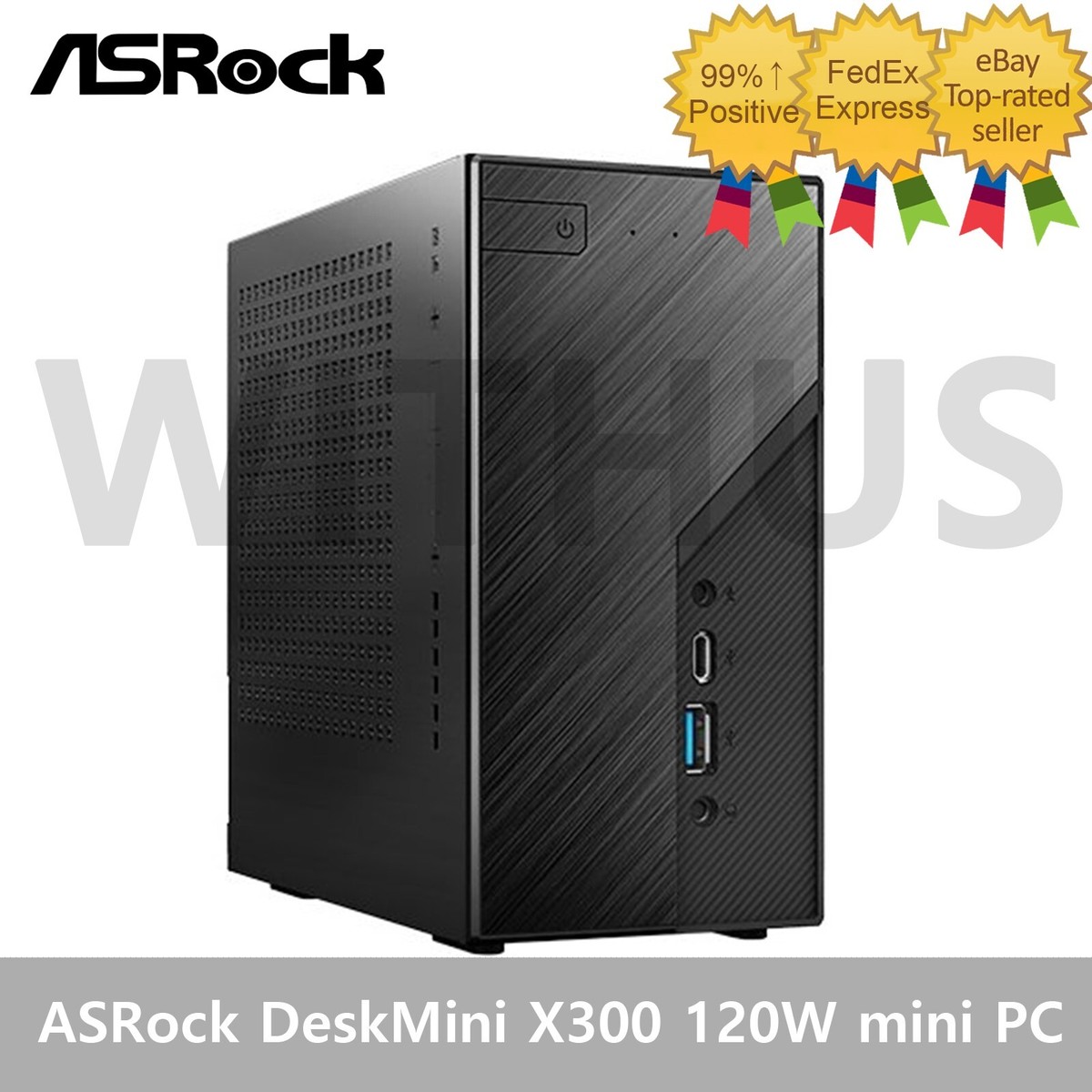 ASRock DeskMini X300 120W Barebone mini PC AMD AM4 DDR4 1Gbps HDMI