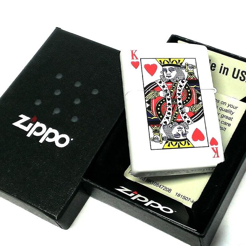 Zippo lighter playing cards Ace of Hearts King Double-sided Unused