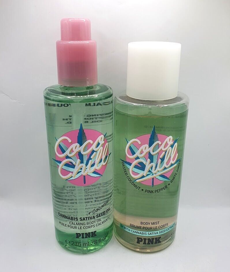 VICTORIA'S SECRET PINK COCO CHILL BODY MIST & BODY OIL FULL SIZES