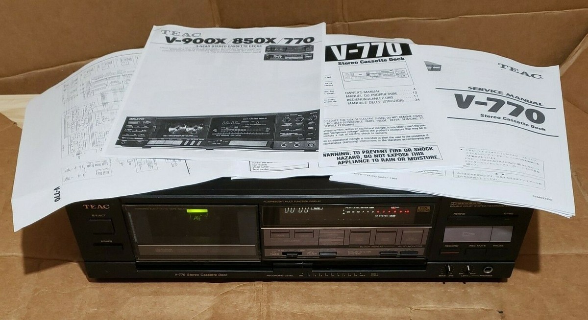 RARE! Teac V-770 3-Head Hi-End Cassette Deck Japan As Untested/As