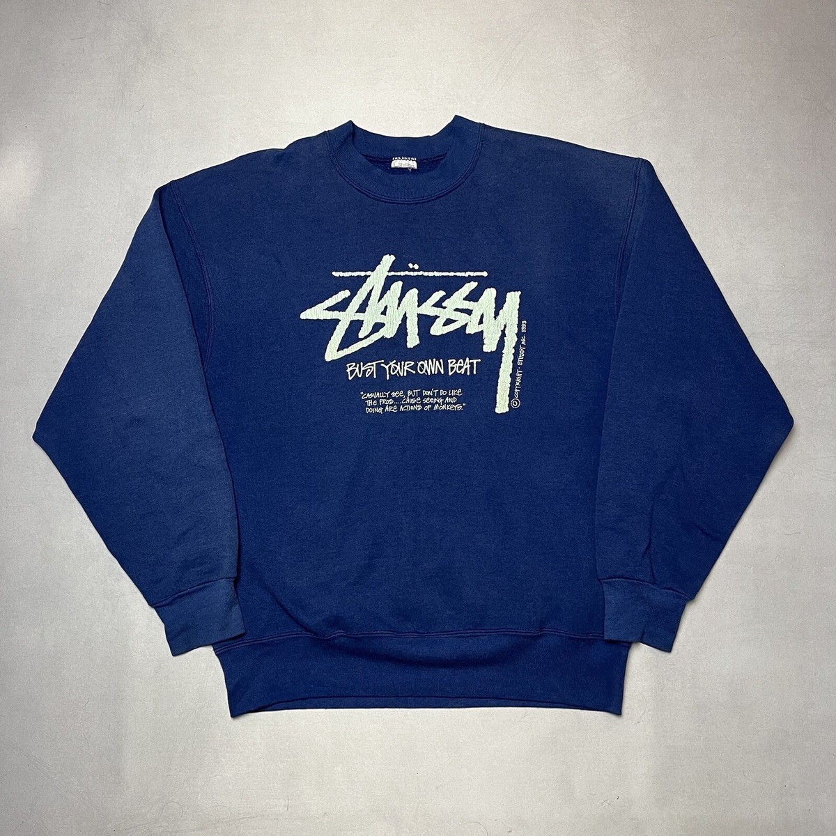 Vintage 90s Stussy Pullover Sweatshirt 1993 Large Faded | eBay