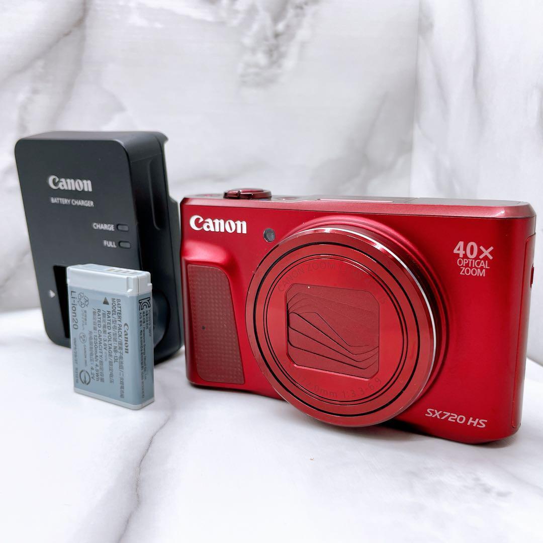 Excellent 5+Canon PowerShot SX720 HS-Red Compact Digital Camera